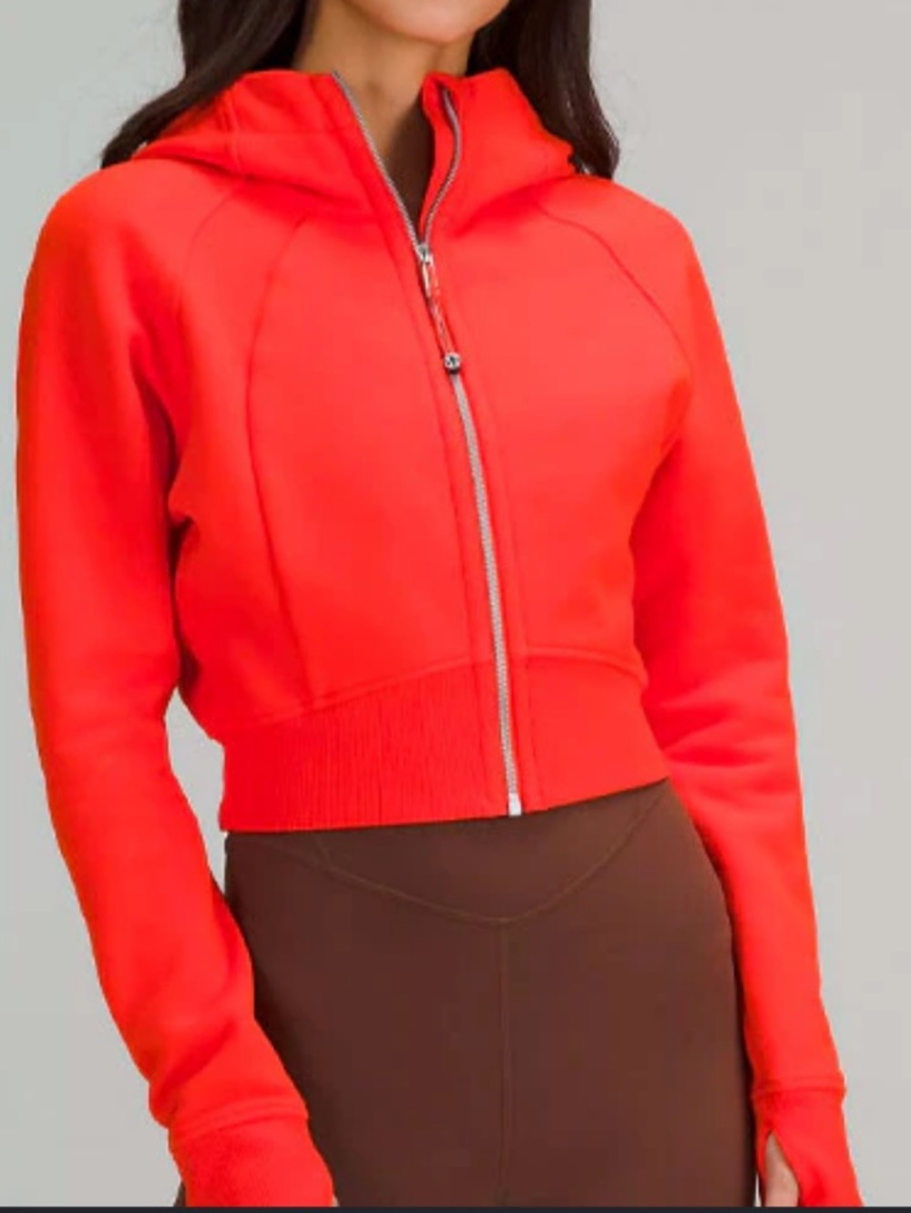 Lululemon Cropped Scuba Oversized Full-Zip Hoodie Red Size 10